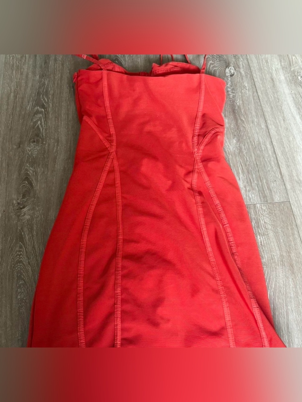 Oh Polly Red Lace-Up Bodycon Mini Dress - Picture 3 of 4